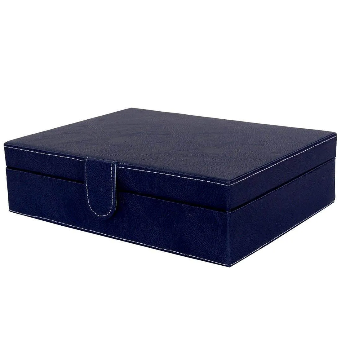 10 Slots Elegant Watch Organizer Box With Plain PU Leather Finish