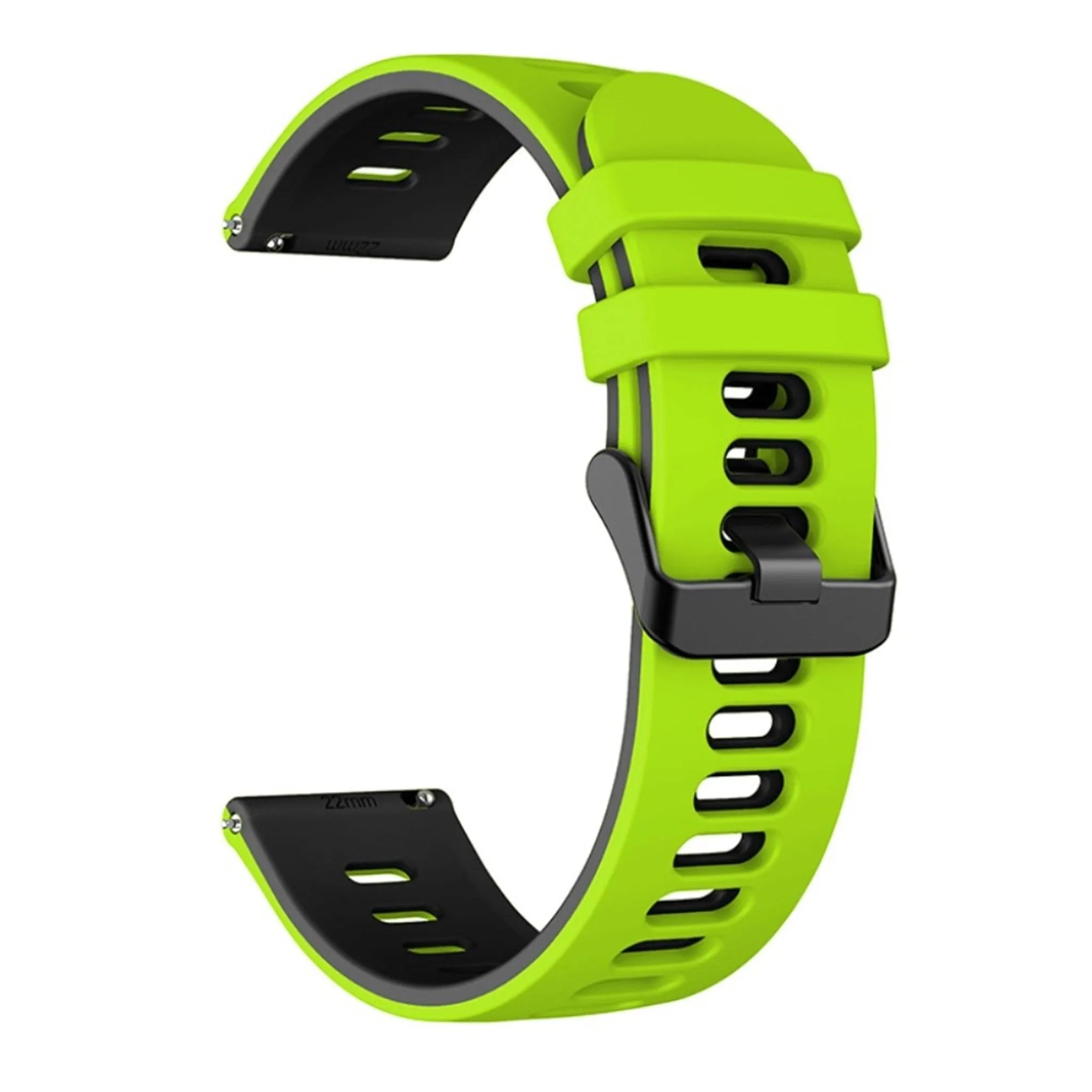 22mm Universal dual color watch strap - Lime / Black