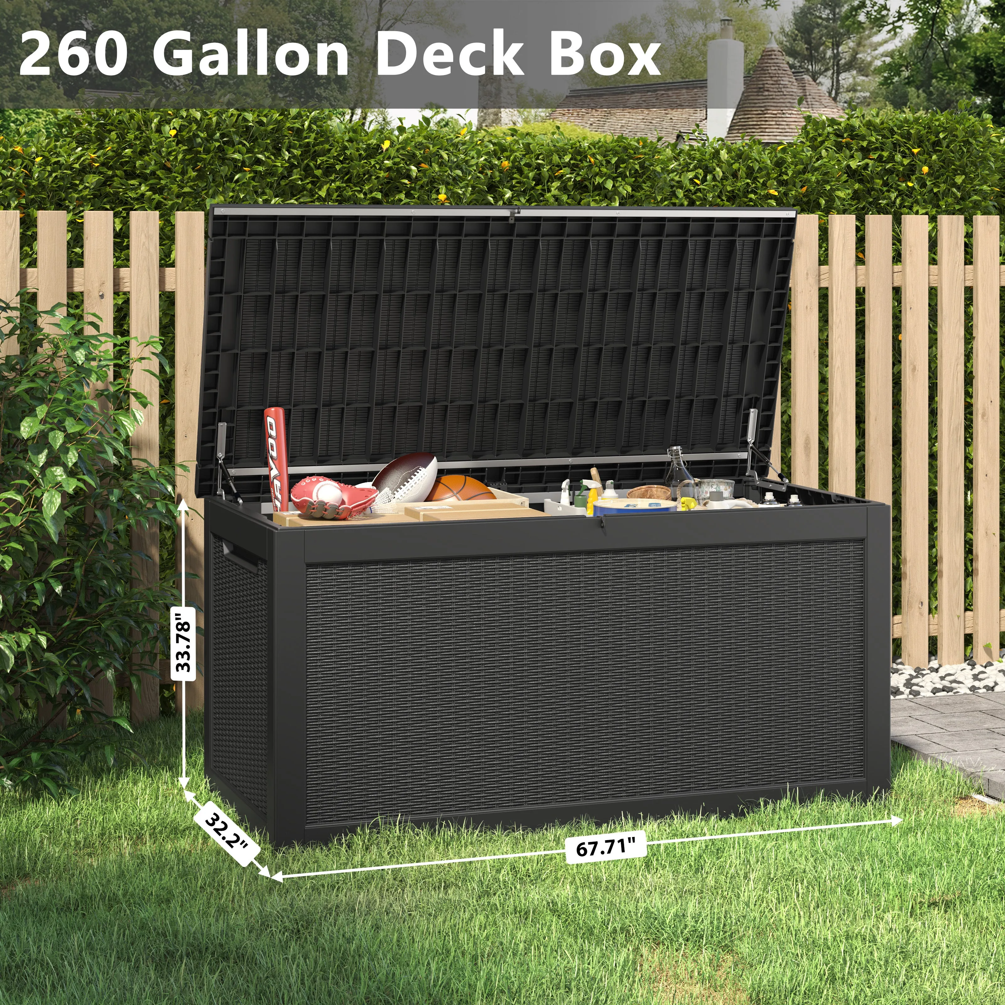 260 Gallon Resin Deck Box