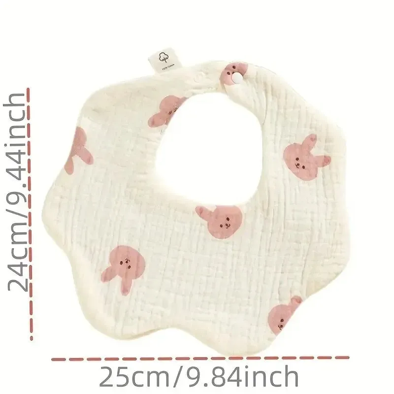 3PCS Cotton Gauze Baby Feeding Bibs Summer Soft Petal Infants Print