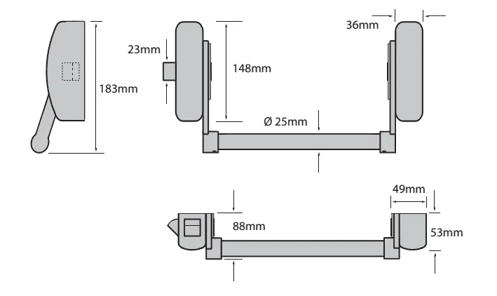 40TCPH350EPS. STRAND PH350 Single Point Panic Latch, Silver