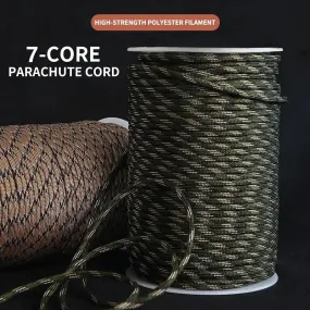 5M Glow In The Dark Luminous Paracord 550 100FT Parachute Cord Lanyard Rope 9 Strands Cores Outdoor Survival Ropes