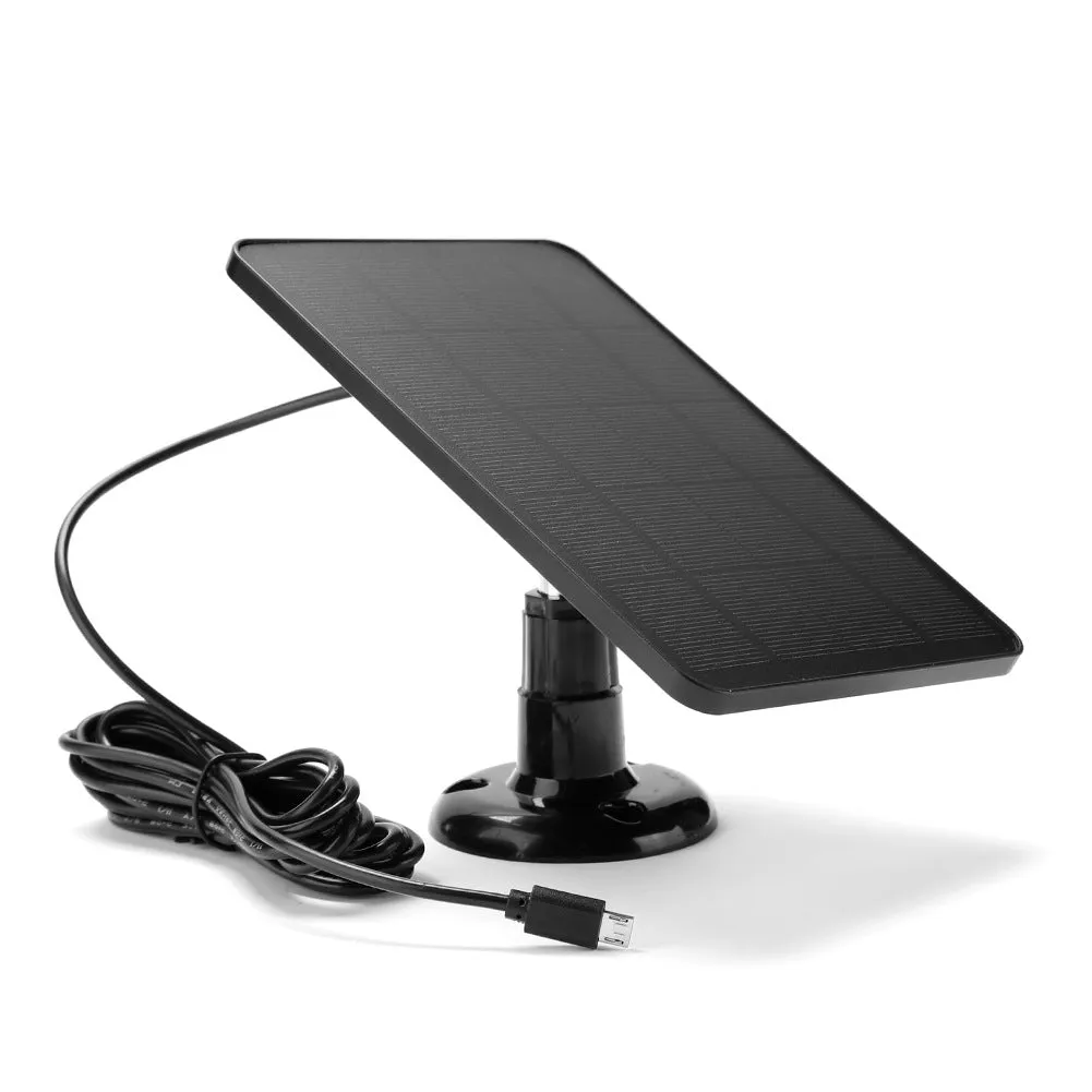 5W Solar Panel for Wireless Outdoor Camera-Black