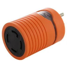 AC WORKS® [AD515L1430] Household Plug NEMA 5-15P to Generator 4 Prong L14-30R (Two hots bridged)