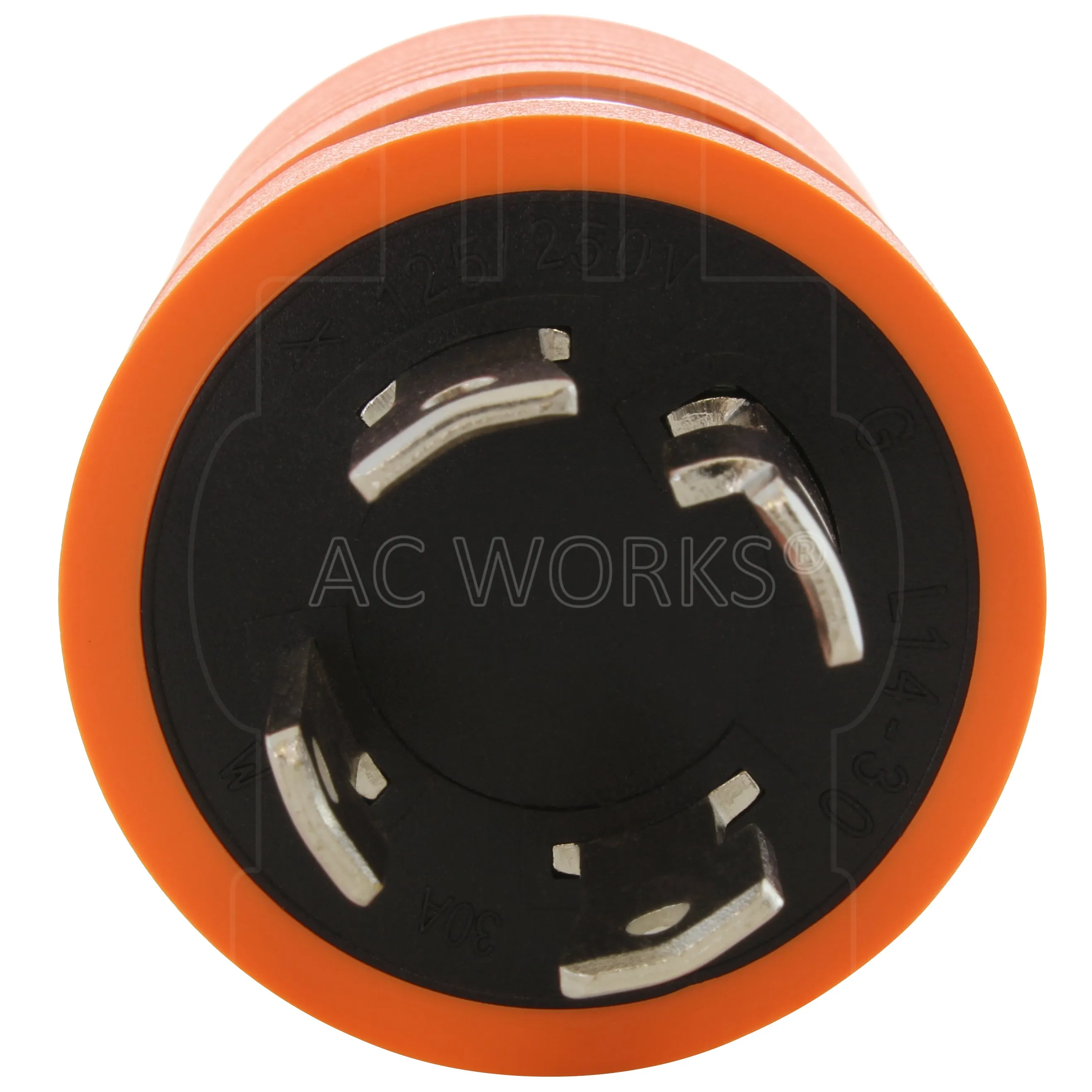 AC WORKS® [ADL1430L620] 30A 125/250V NEMA L14-30P Locking Plug to L6-20R 20A 250V Locking Connector