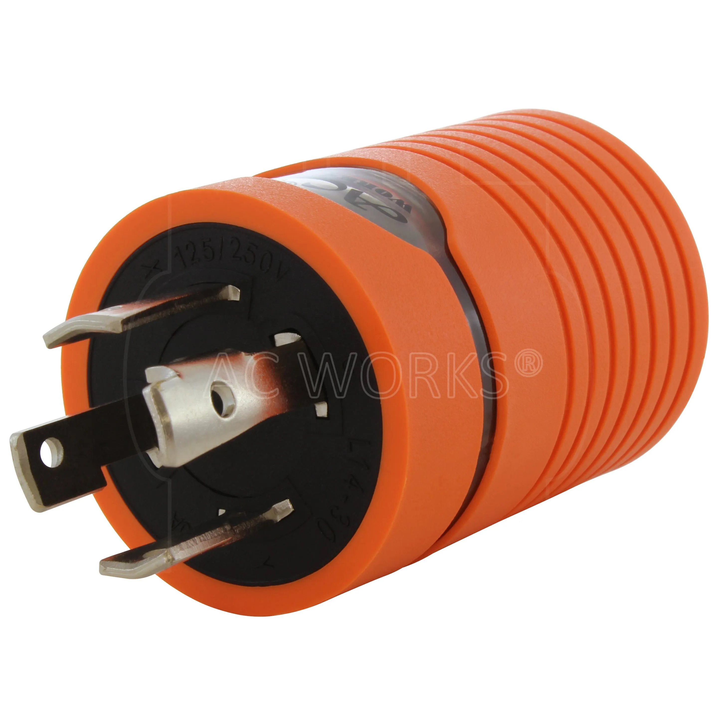 AC WORKS® [ADL1430L620] 30A 125/250V NEMA L14-30P Locking Plug to L6-20R 20A 250V Locking Connector