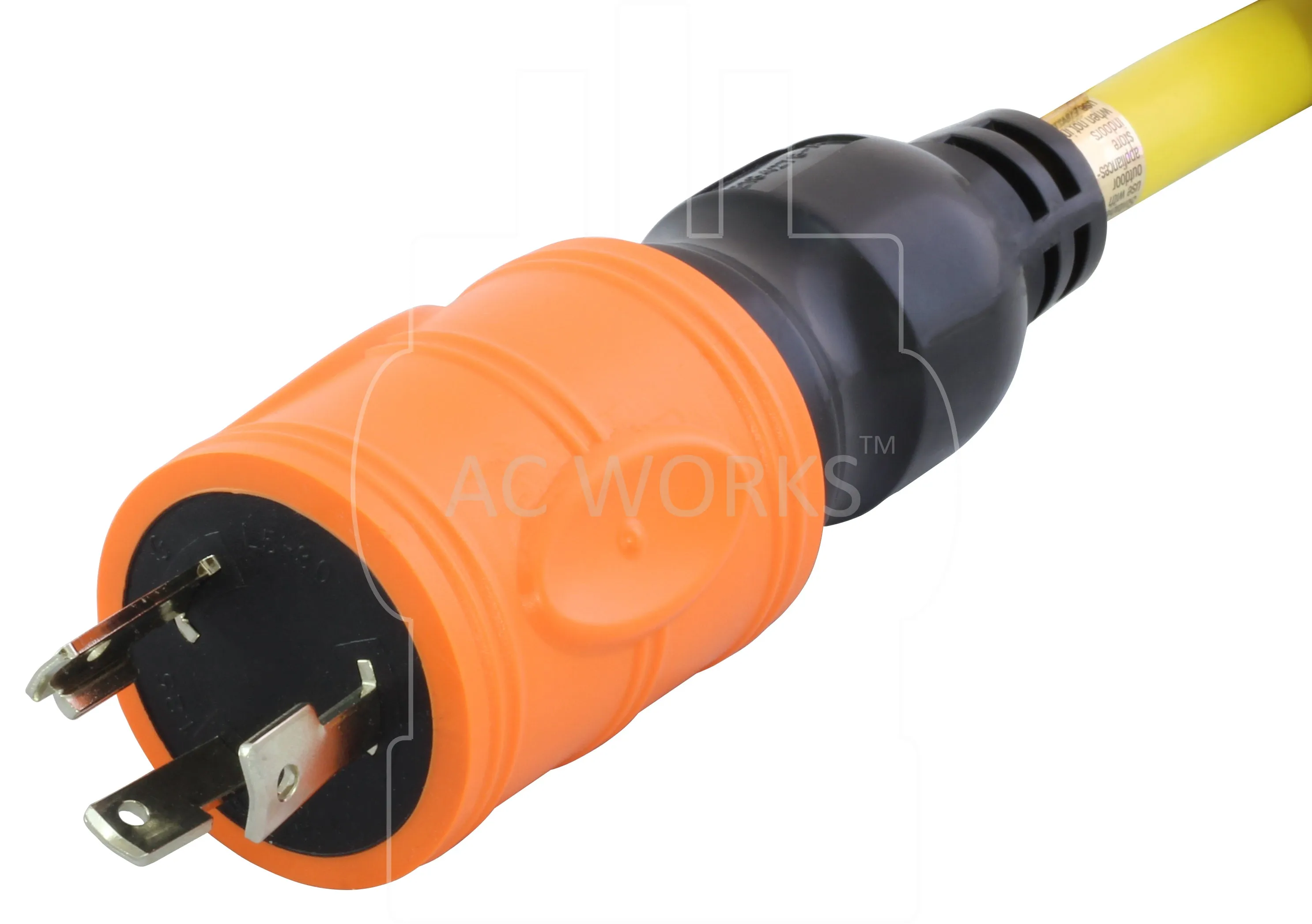 AC WORKS® [ADL530L520] Locking Adapter L5-30P 30A 125V Locking Plug - L5-20R 20Amp 3-Prong Connector