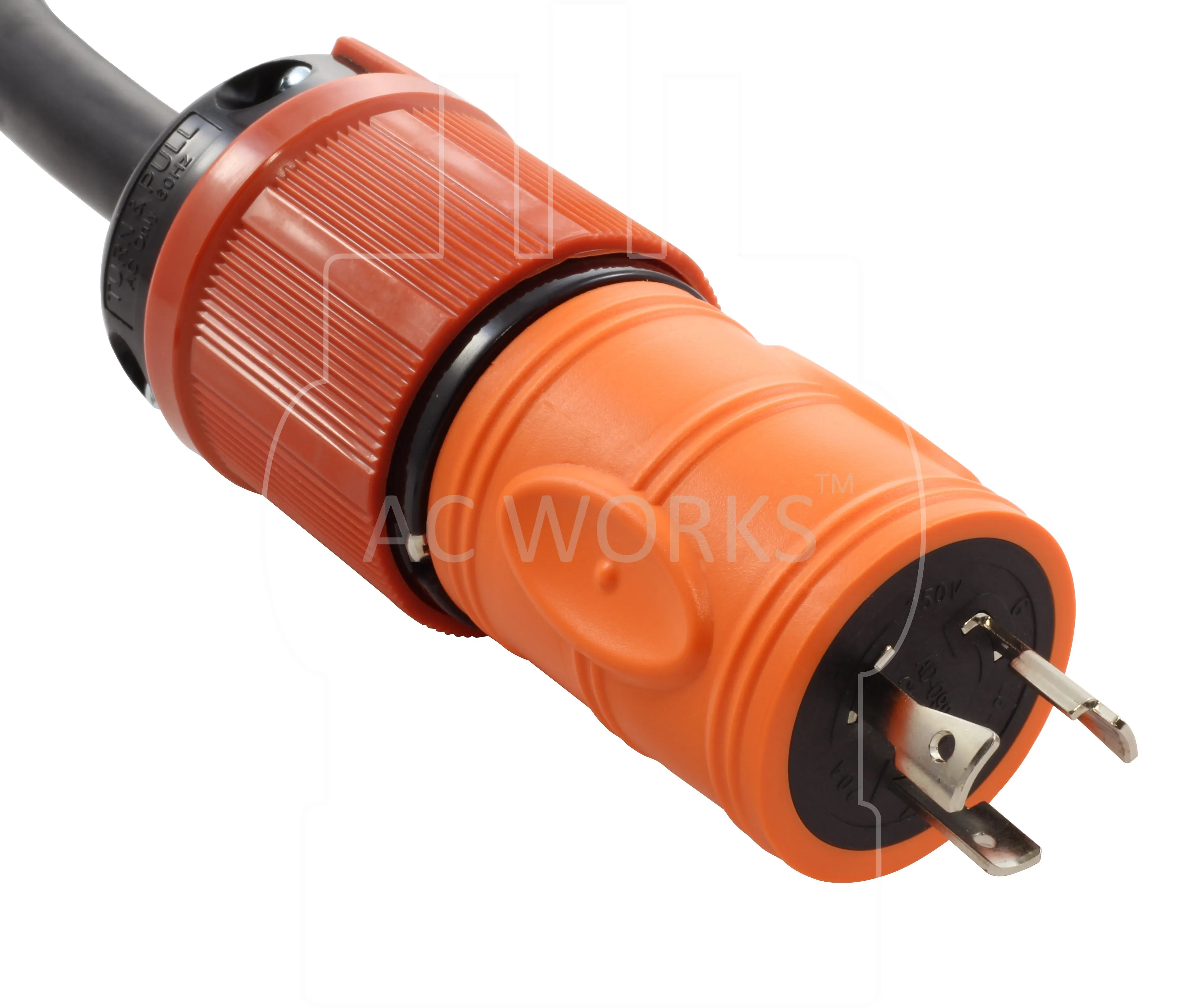 AC WORKS® [ADL620L1420] Adapter L6-20P 20A 250V Locking Plug to 4-Prong 20A L14-20R Connector