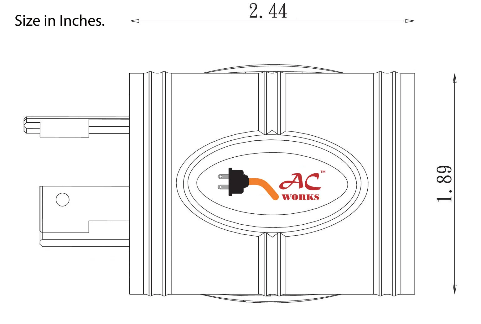 AC WORKS® [ADL620L1420] Adapter L6-20P 20A 250V Locking Plug to 4-Prong 20A L14-20R Connector