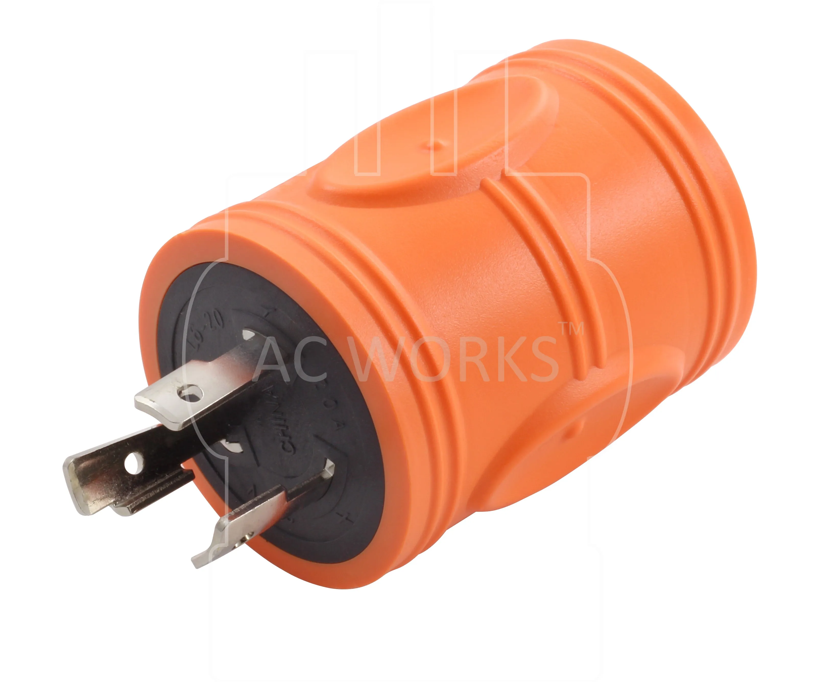 AC WORKS® [ADL620L1420] Adapter L6-20P 20A 250V Locking Plug to 4-Prong 20A L14-20R Connector