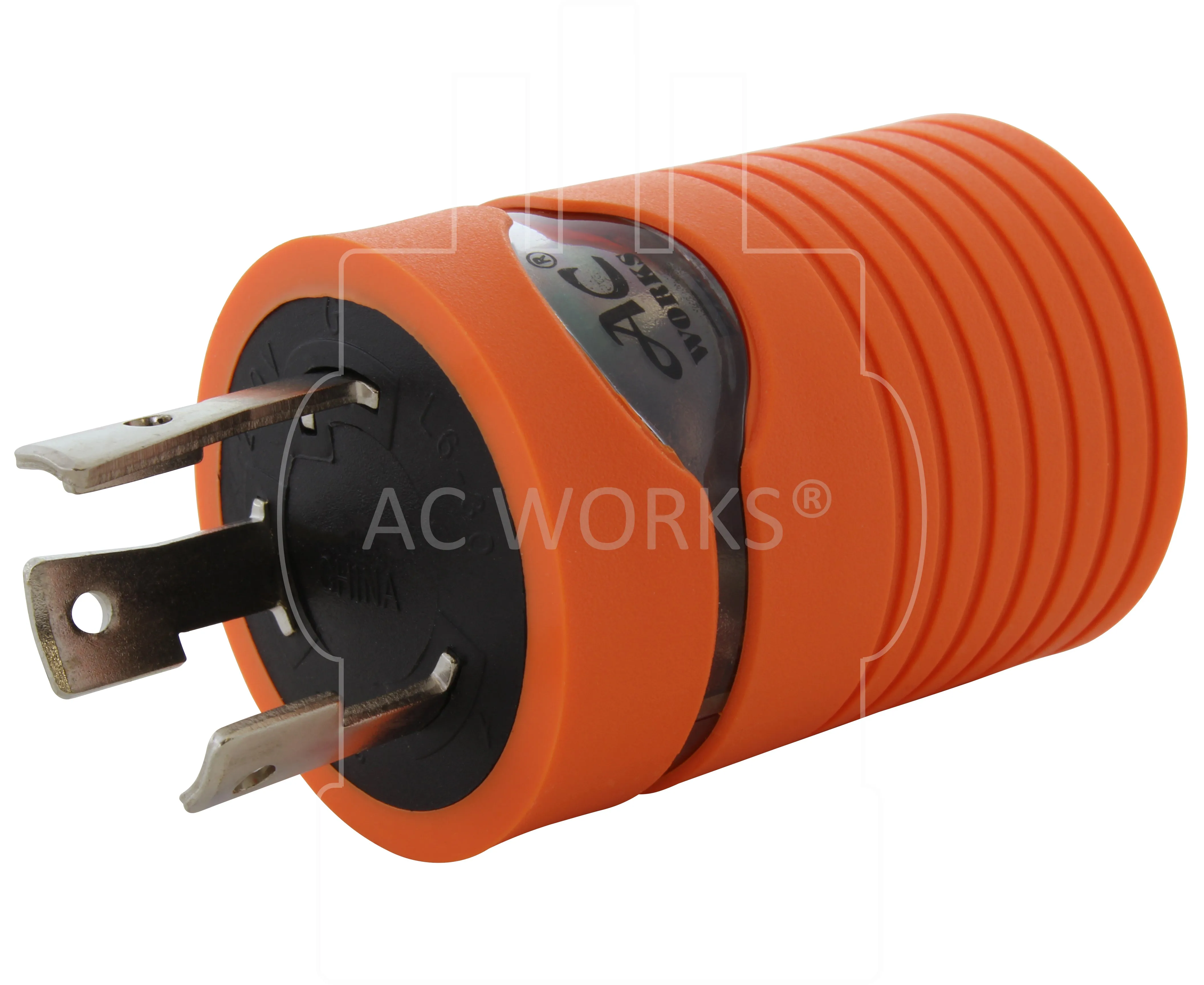 AC WORKS® [ADL630L1430] Locking Adapter L6-30P 30A 250V Locking Plug to 4-Prong 30A L14-30R