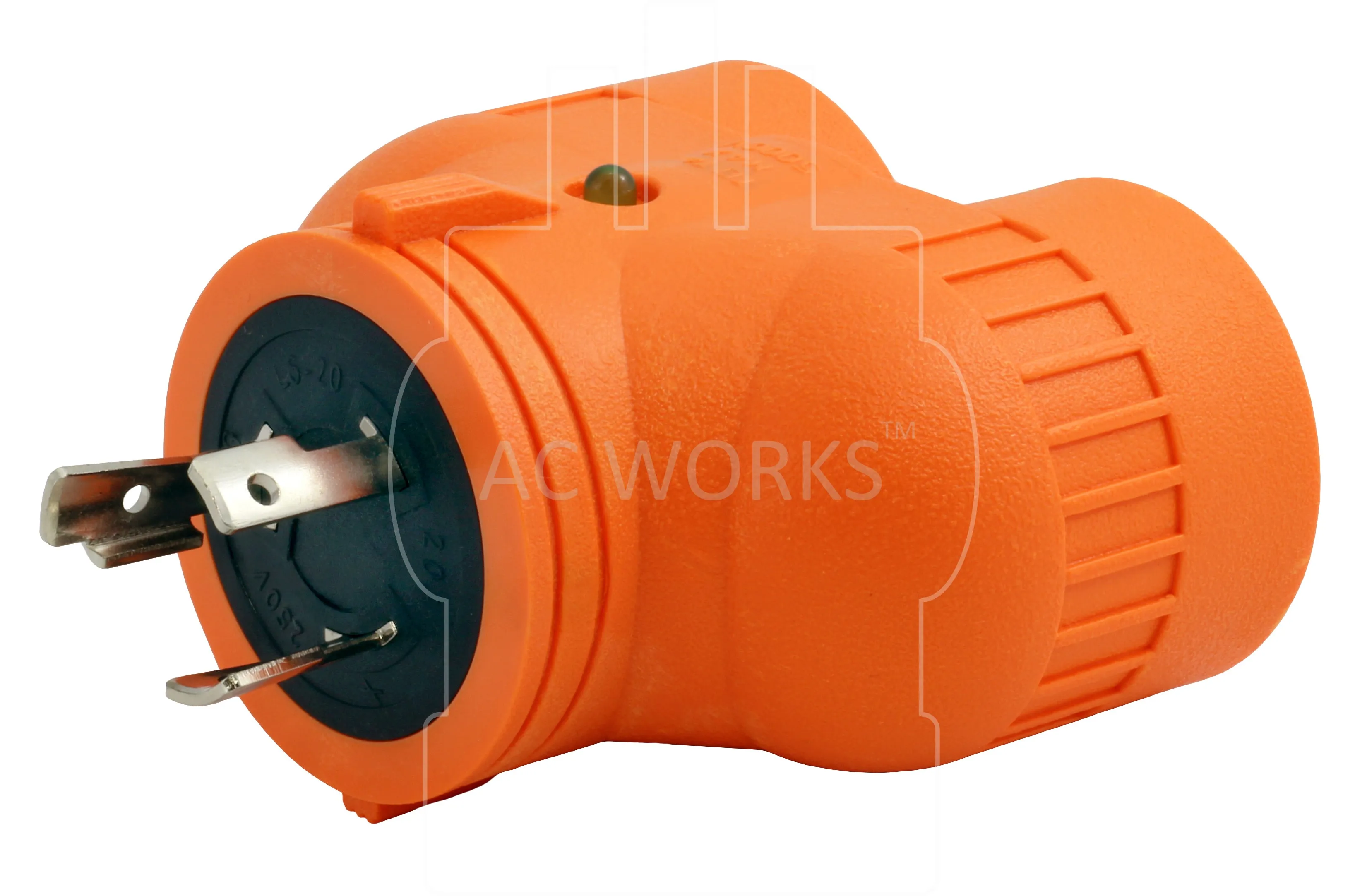 AC WORKS® V-DUO [ADVL530L530] L5-30P 30A 125V 3-Prong Plug to 2 L5-30R 30A 125V Female Connectors