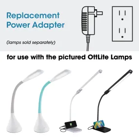 Adapter for OttLite Creative Curves with USB and Swivel LED Desk Lamp with USB Charging and Stand