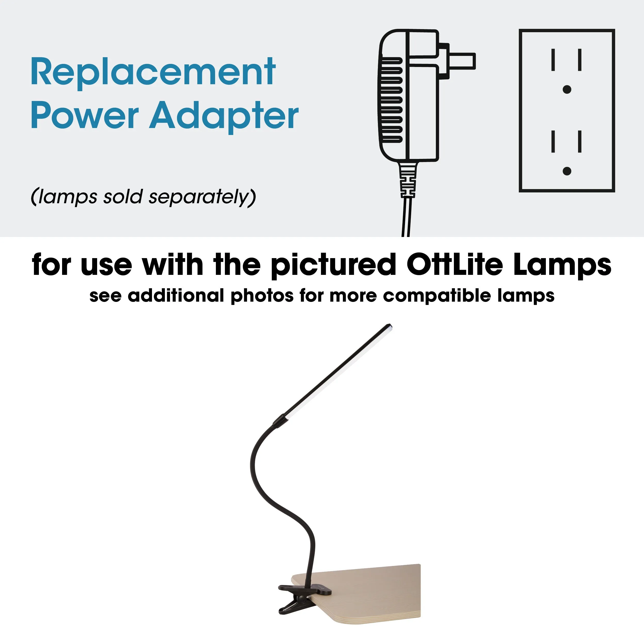 Adapter for OttLite Easel Lamp, Soft Touch and Other OttLite Lamps - Please Check Production Date