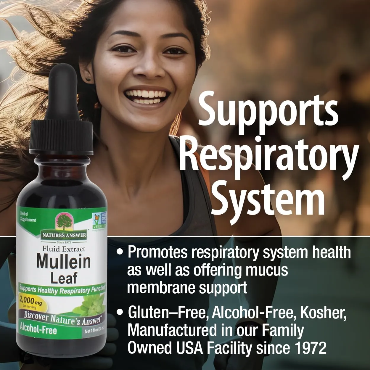 Alcohol-Free Mullein Leaf Extract for Respiratory Health 1oz