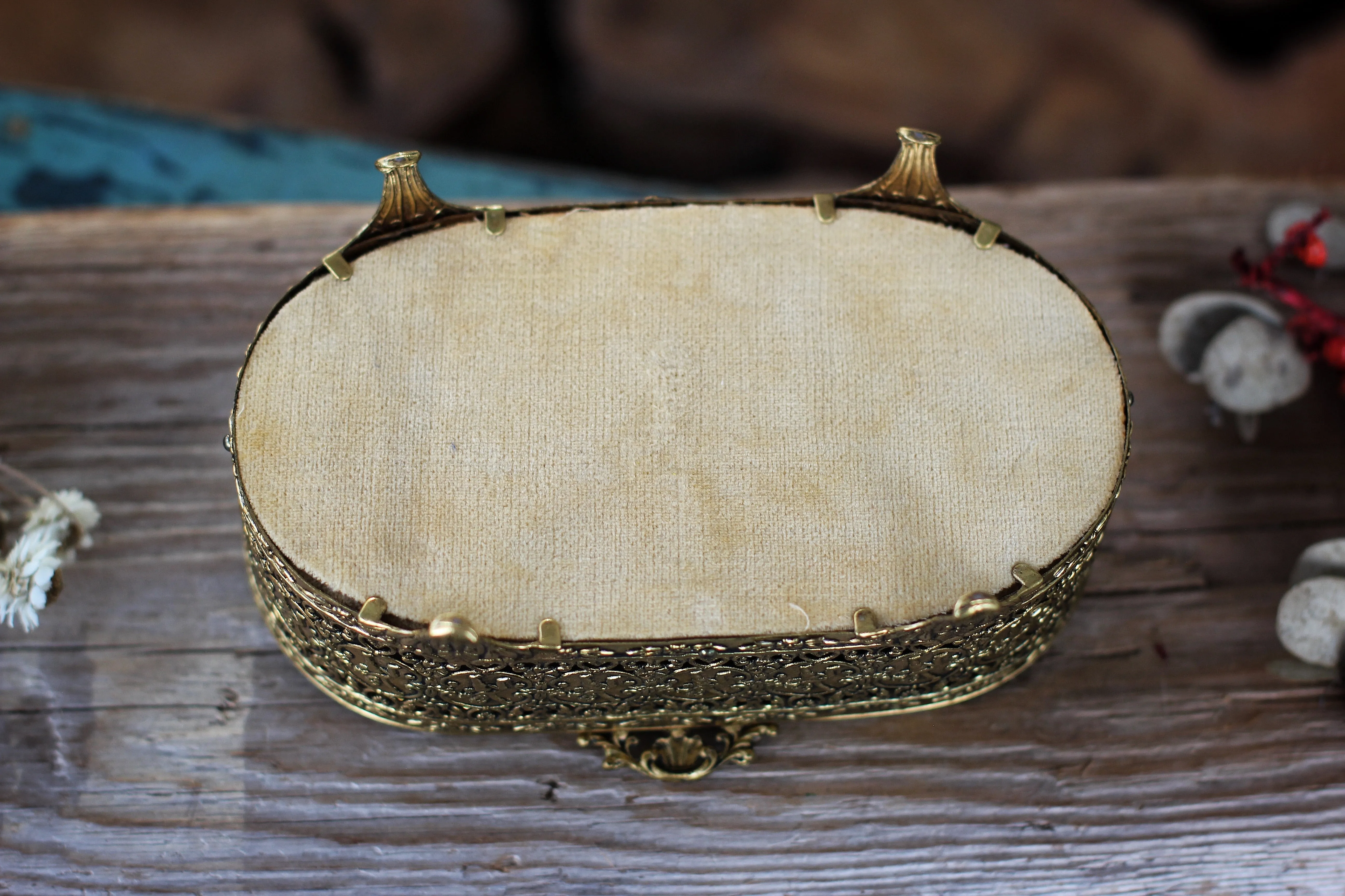 Antique Filigree Victorian Jewelry Box