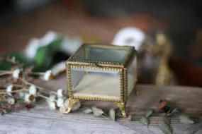 Antique Square Beveled Glass Jewelry Box