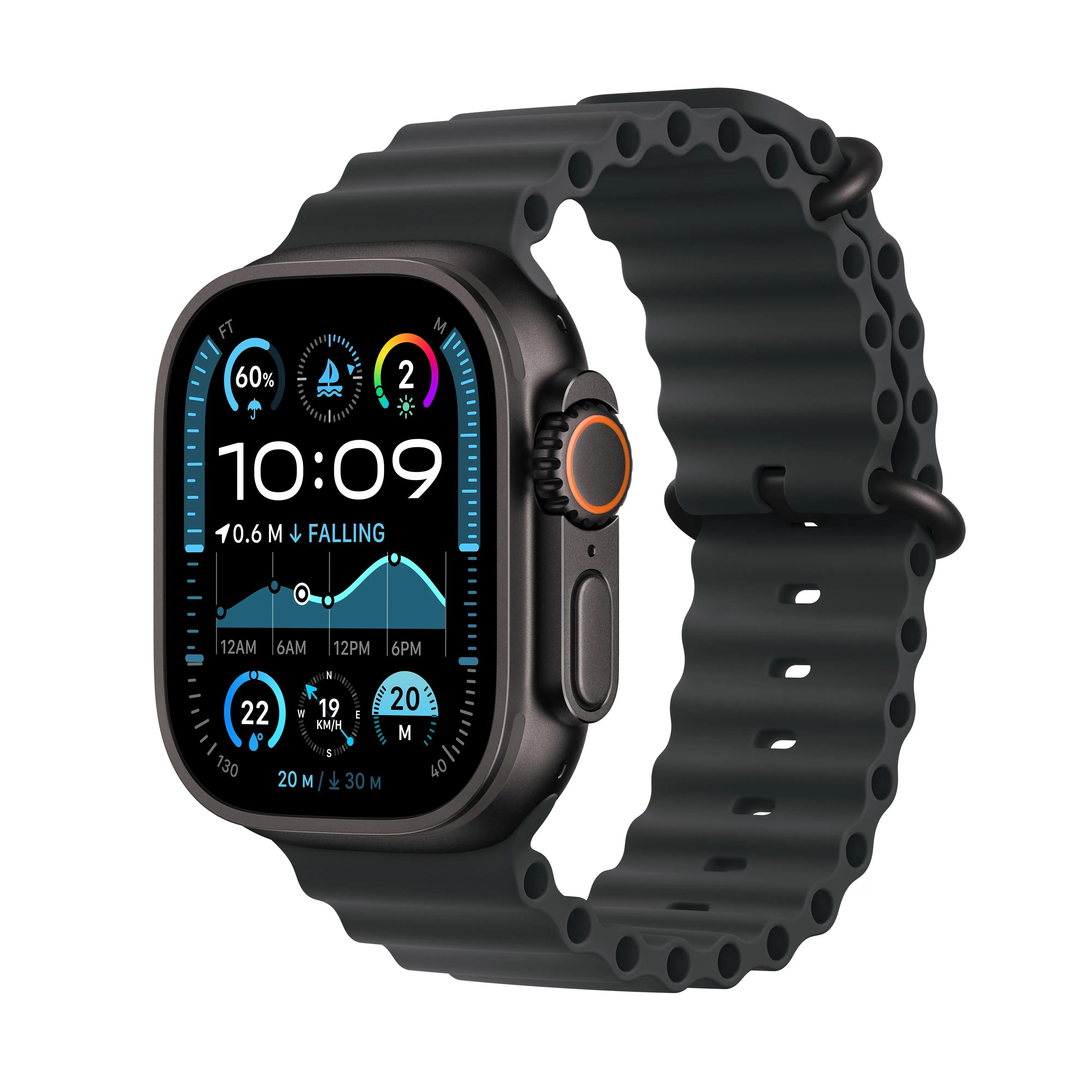 Apple Watch Ultra 2 GPS   Cellular 49mm Black Titanium Case with Black Ocean Band