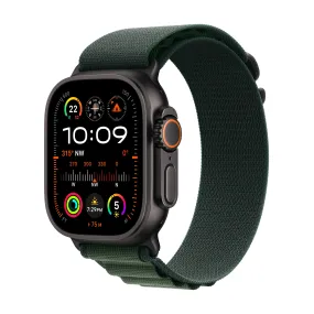 Apple Watch Ultra 2 GPS   Cellular 49mm Black Titanium Case with Dark Green Alpine Loop - L