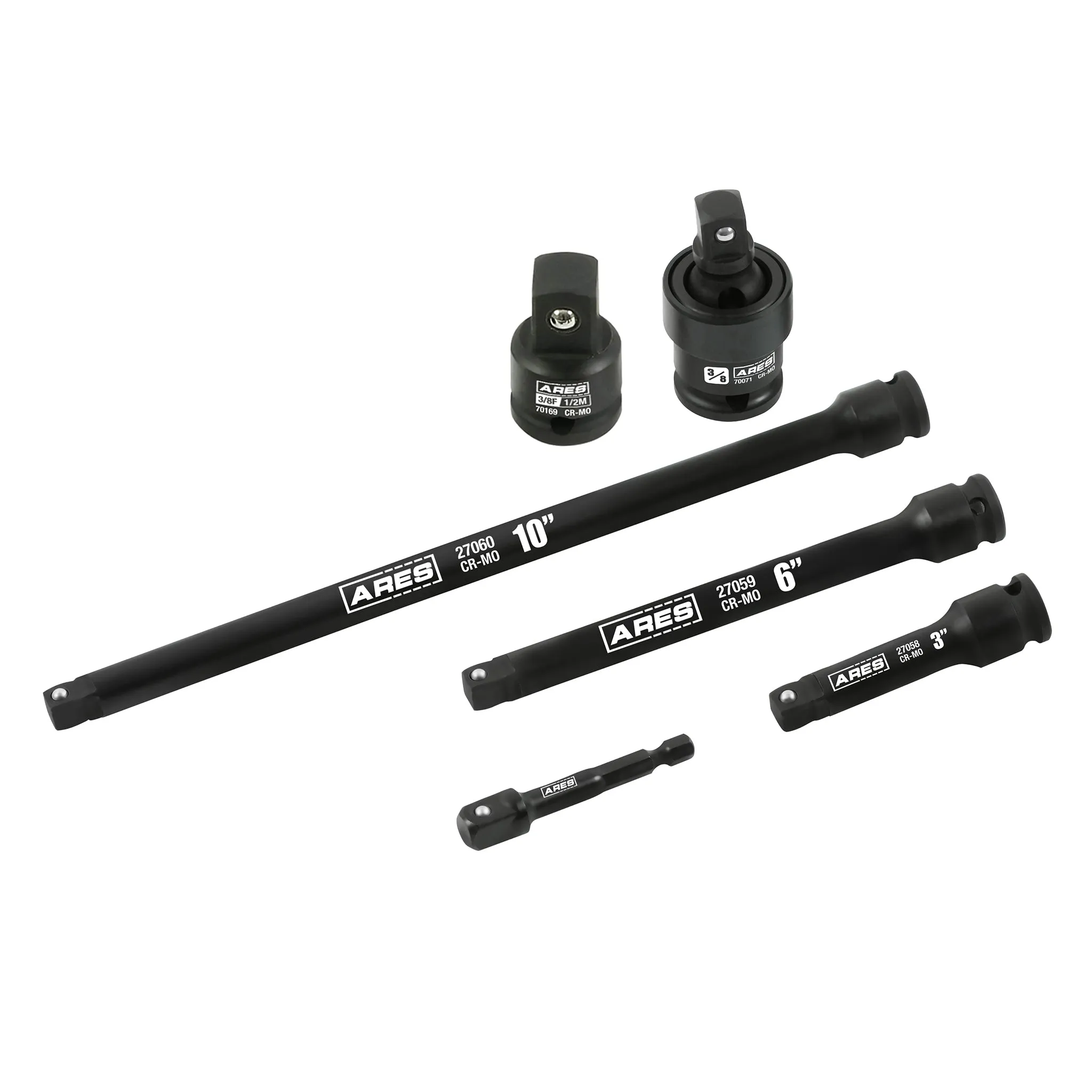 ARES 27074 - 6-Piece 3/8-Inch Drive Impact Socket Accessories Set