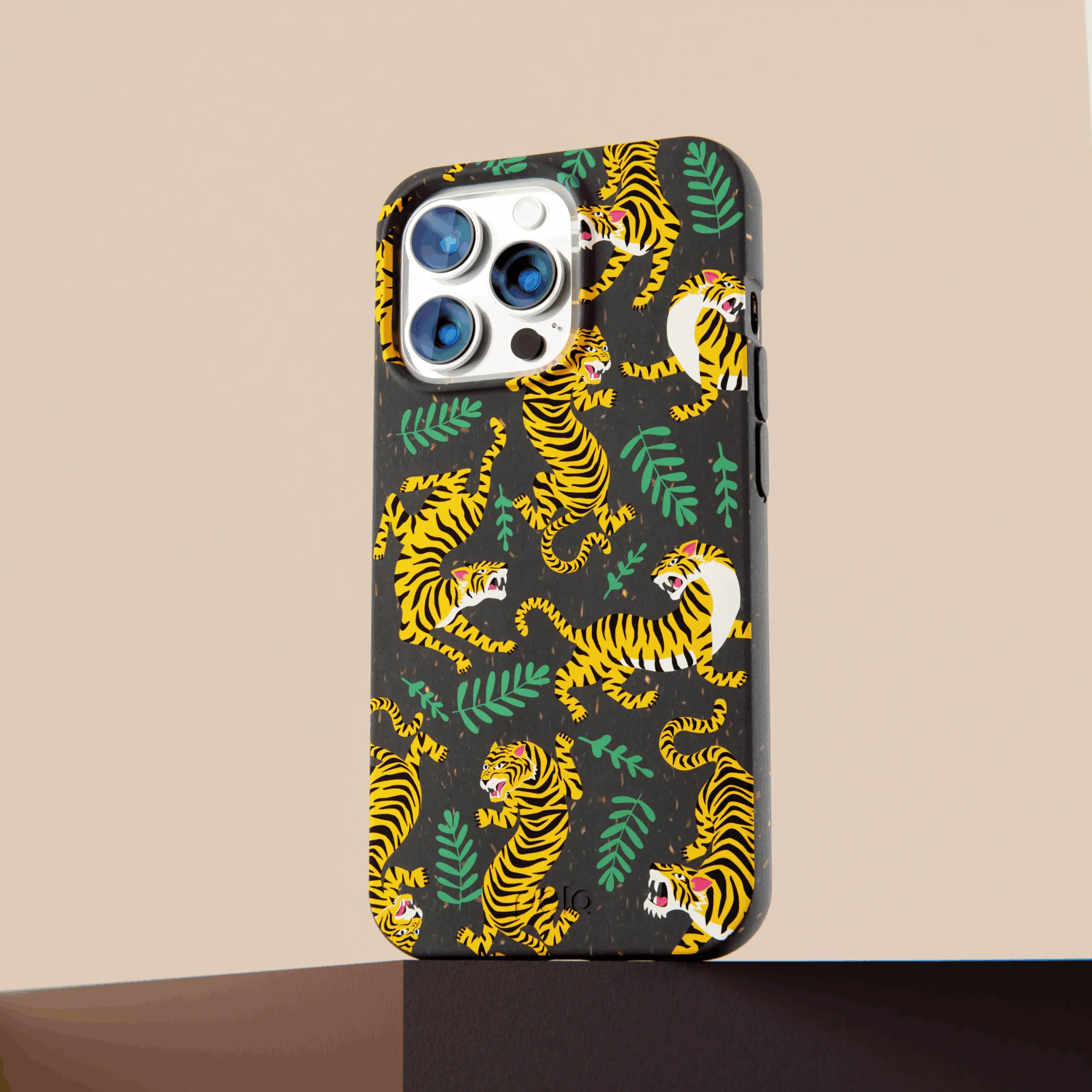 Black Playful Tigers iPhone 13 Mini Case