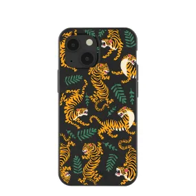 Black Playful Tigers iPhone 13 Mini Case