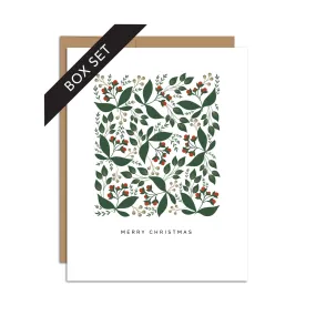 BOX SET OF 8 - Winterberry "Merry Christmas" Greeting Cards