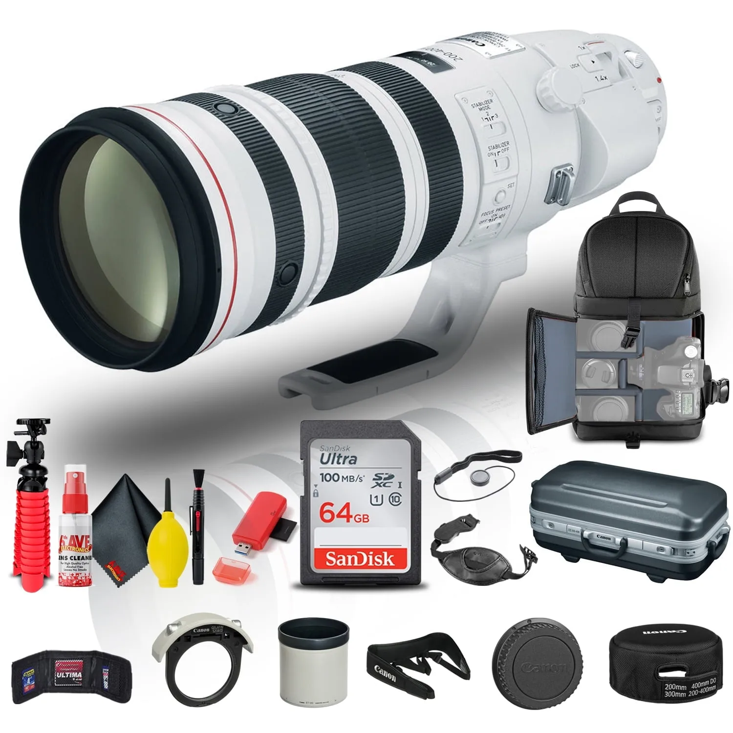 Canon EF 200-400mm f/4L IS USM Extender 1.4x Lens (5176B002)   BackPack   More