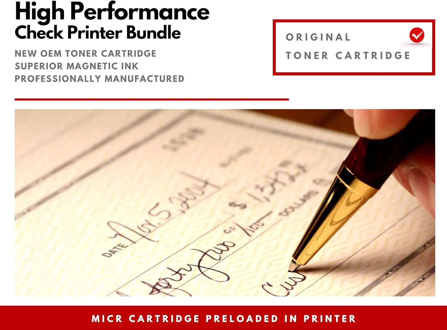 Canon LBP113w imageCLASS Printer with 1 OEM Modified 047 MICR Toner Cartridge