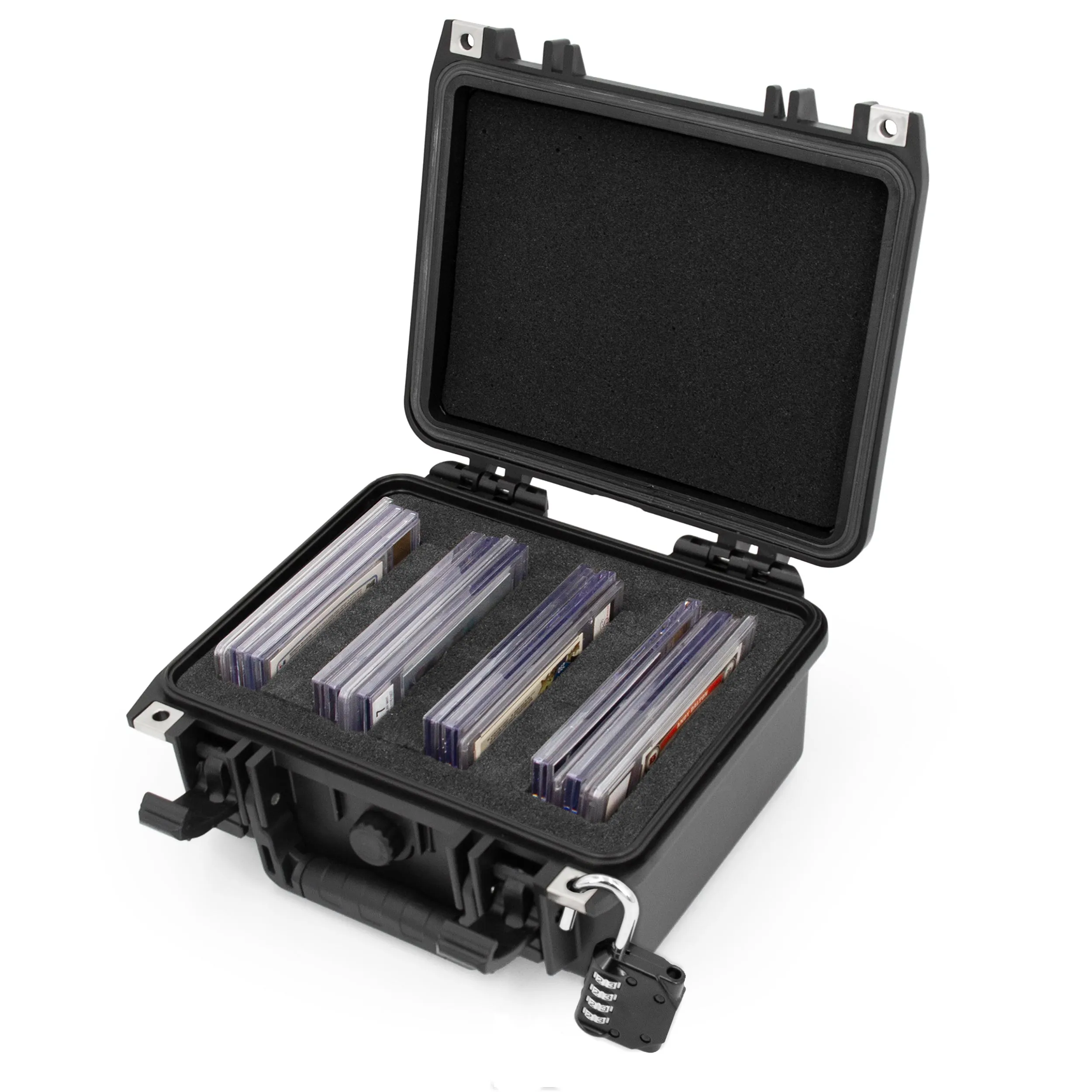 CASEMATIX Graded Card Storage Box Compatible with 22 BGS 35 FGS 29 PSA Graded Sports Cards or 100  Sleeve Top Loaders, Waterproof Graded Card Case