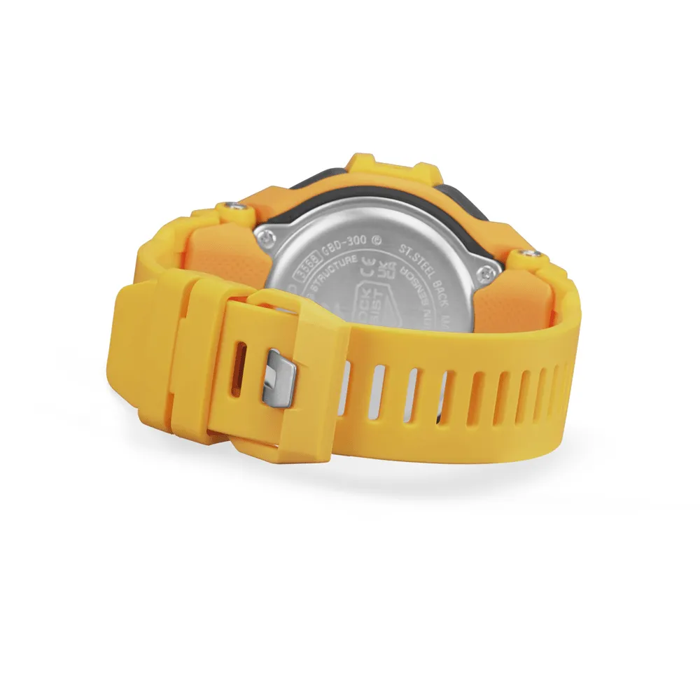 Casio G Shock G Squad Digital Bluetooth Training Worldtime 200M Water Resistant Yellow Case And Resin Band GBD300-9D