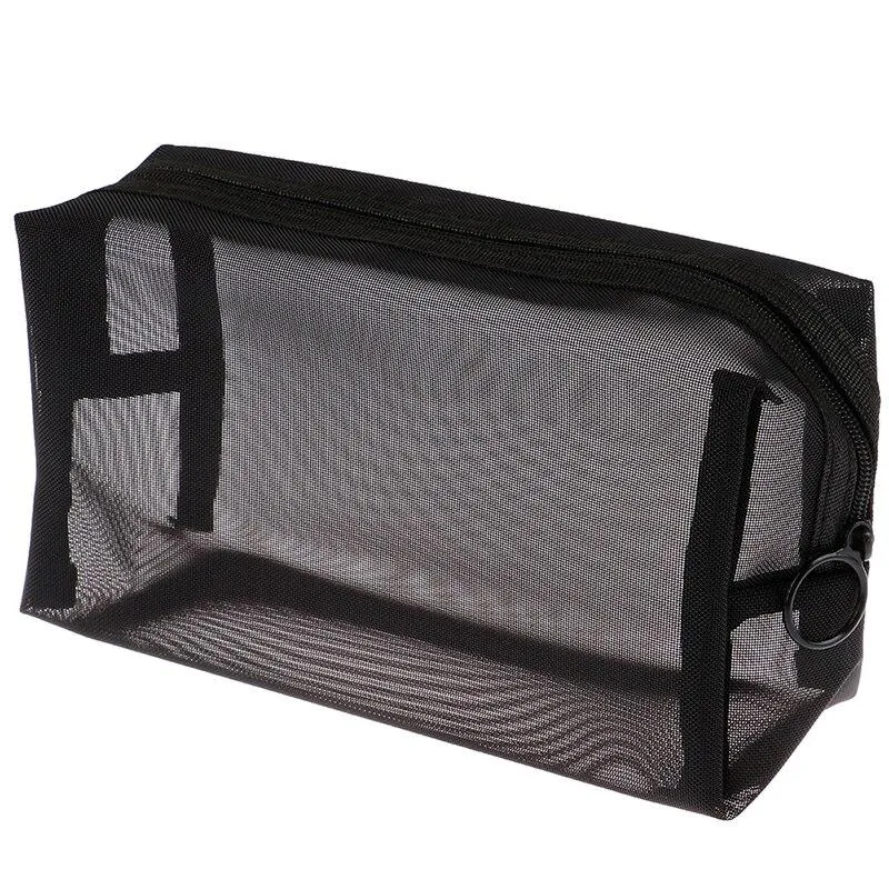 Casual Transparent 3 Pcs/set Zipper Toiletry Mesh Bags For Travel