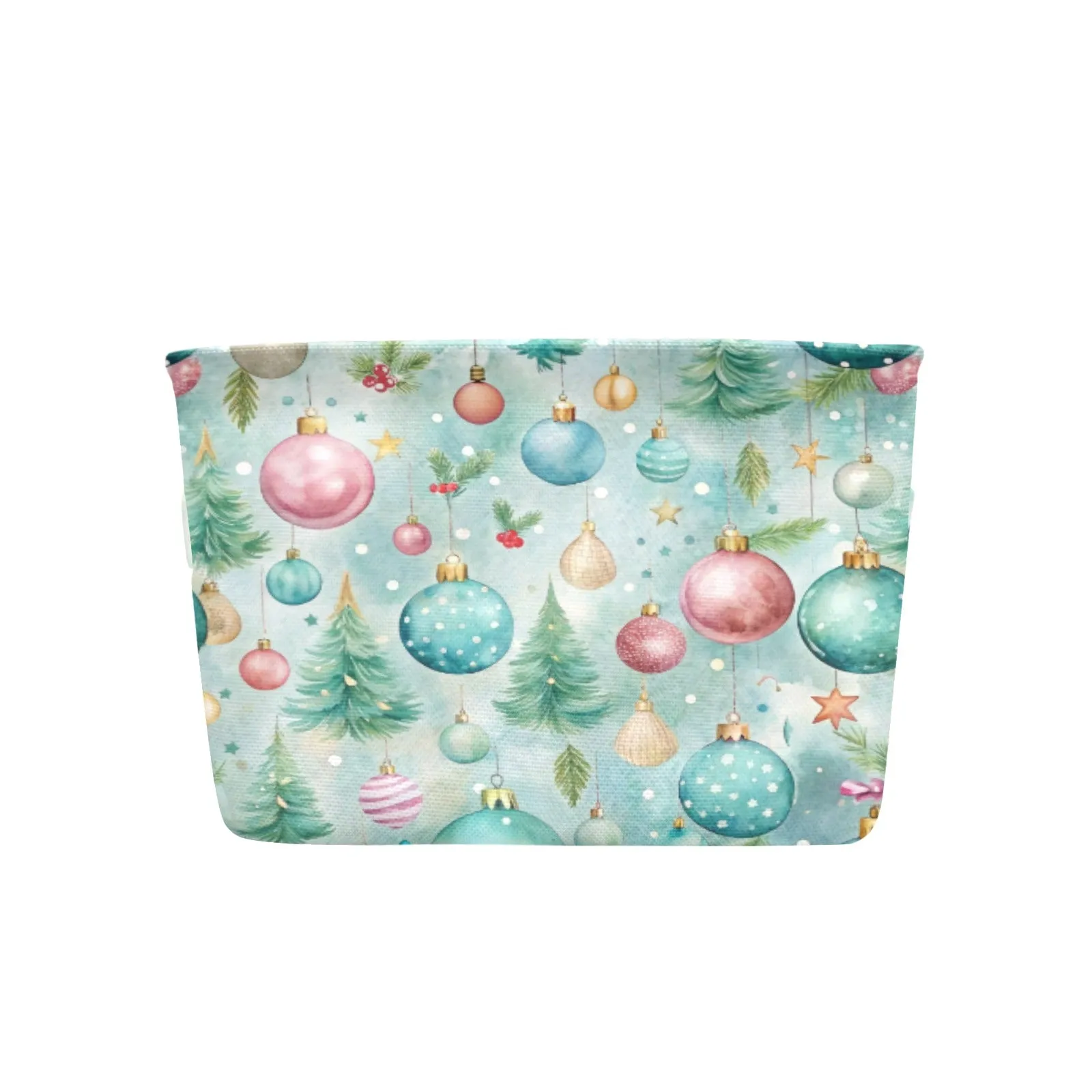 Christmas Baubles Fabric Storage Basket