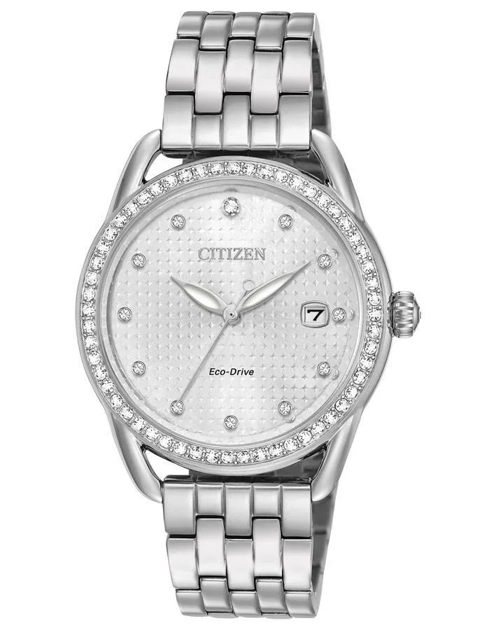 Citizen DRIVE LTR Womens Watch - Crystals - Bracelet - Silver-Tone Dial - Date