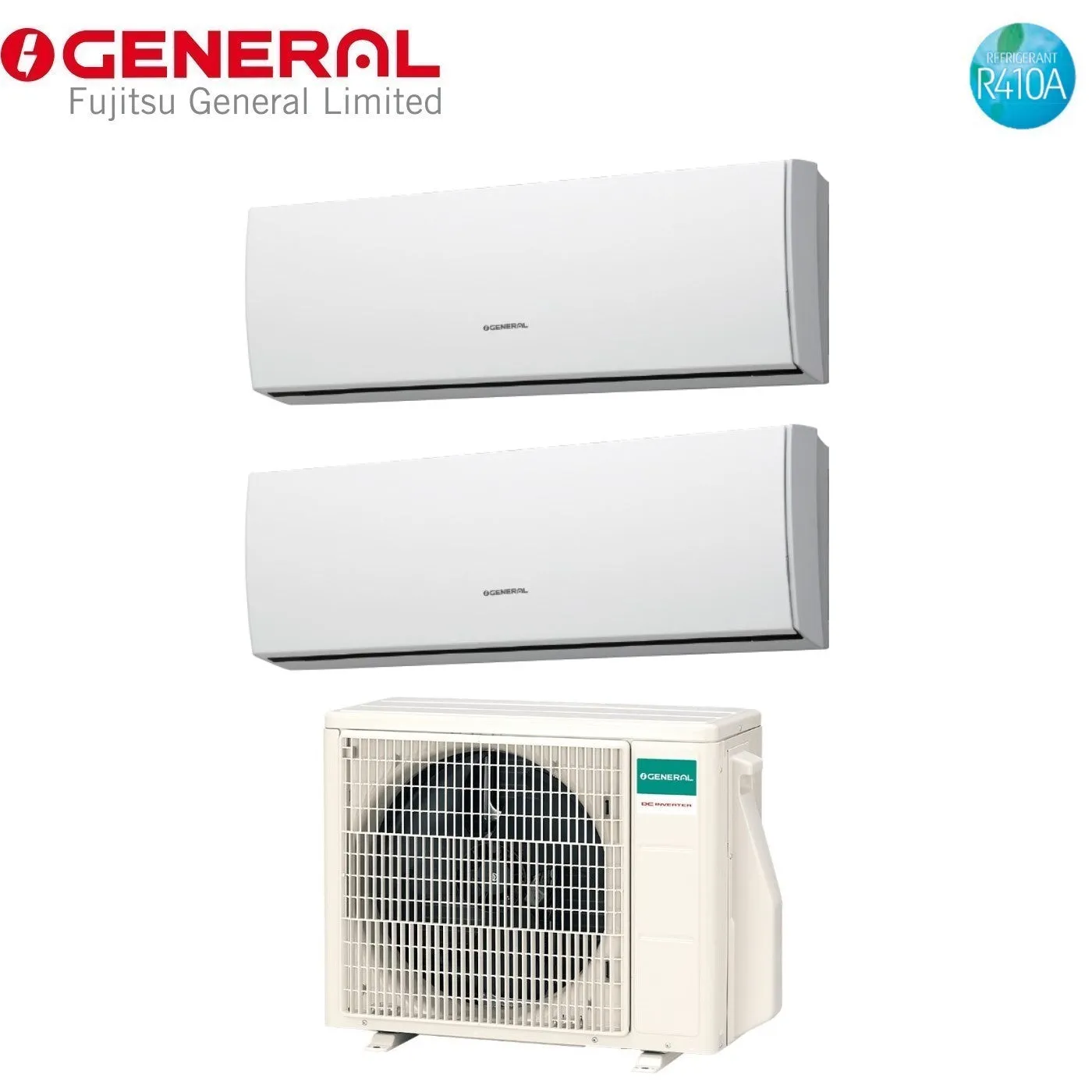 Climatizzatore Condizionatore General Fujitsu Dual Split Inverter serie LUCA 9 9 con AOHG18LAC2 R-410 9000 9000