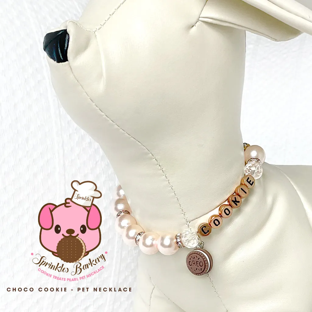 Cookie Treat Luxury Pearl Pet Necklace Fancy Dog Jewelry