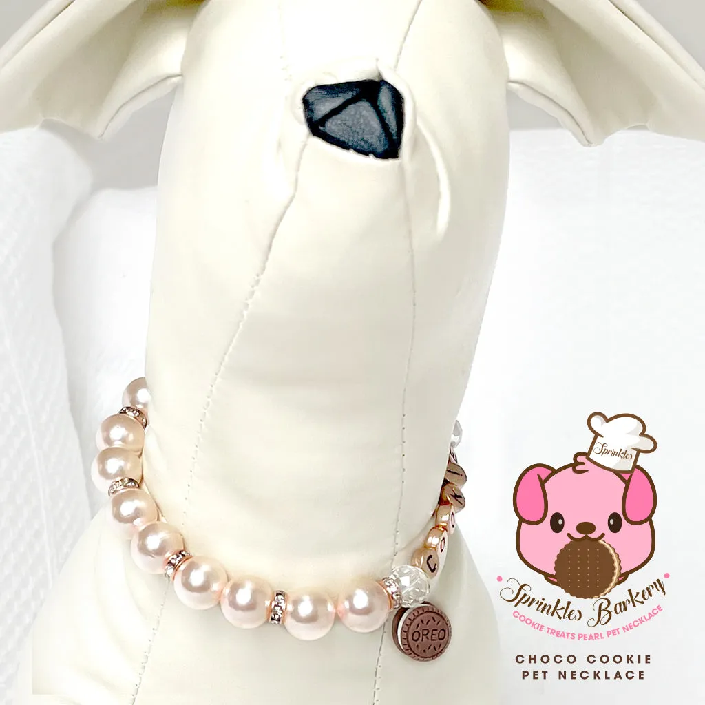 Cookie Treat Luxury Pearl Pet Necklace Fancy Dog Jewelry