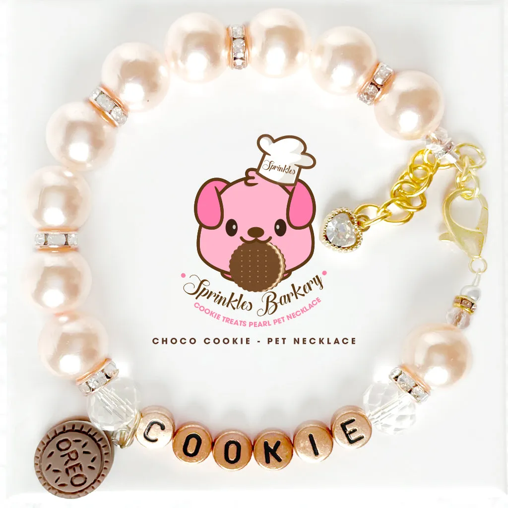 Cookie Treat Luxury Pearl Pet Necklace Fancy Dog Jewelry