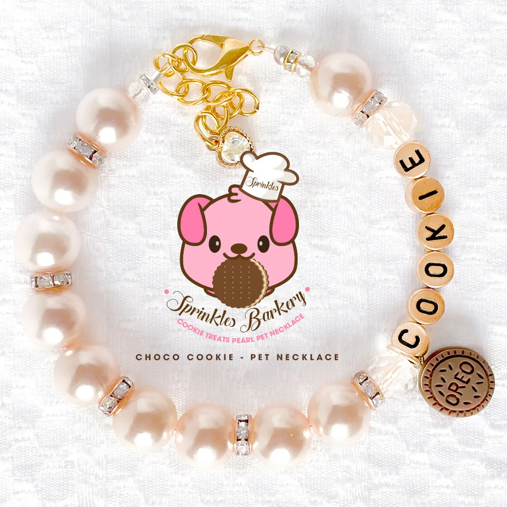 Cookie Treat Luxury Pearl Pet Necklace Fancy Dog Jewelry