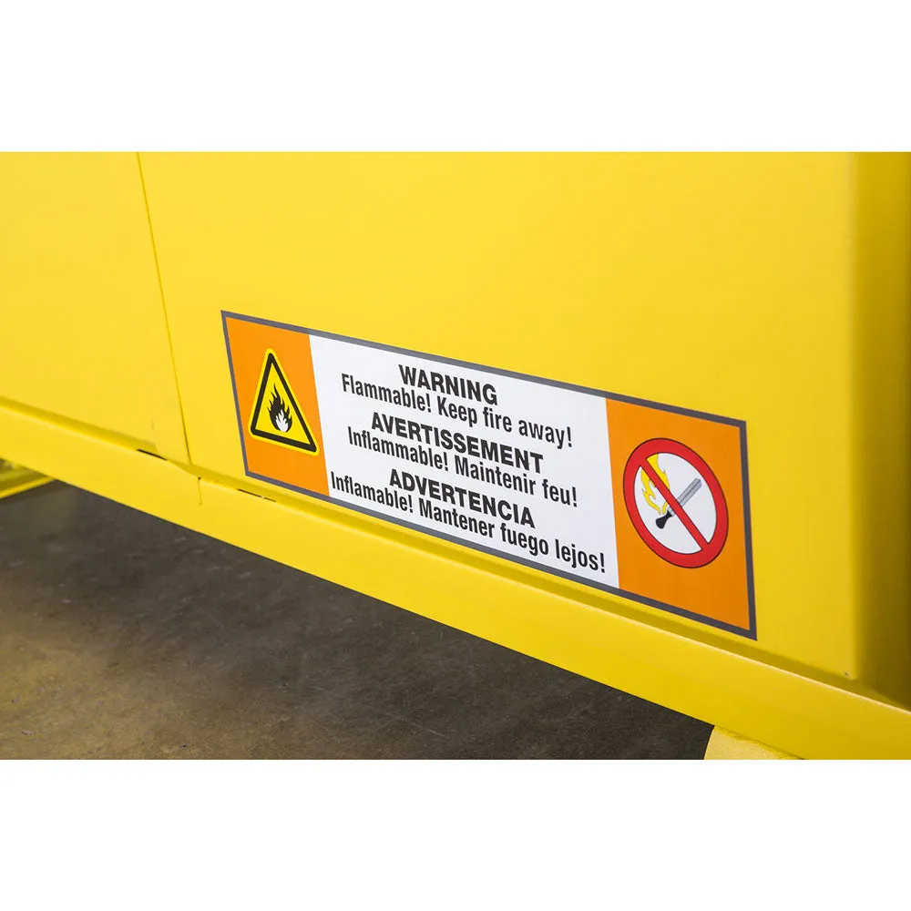 Crescent Jobox 1-758640 60 Gallon Flammable Manual Close Safety Cabinet - Yellow