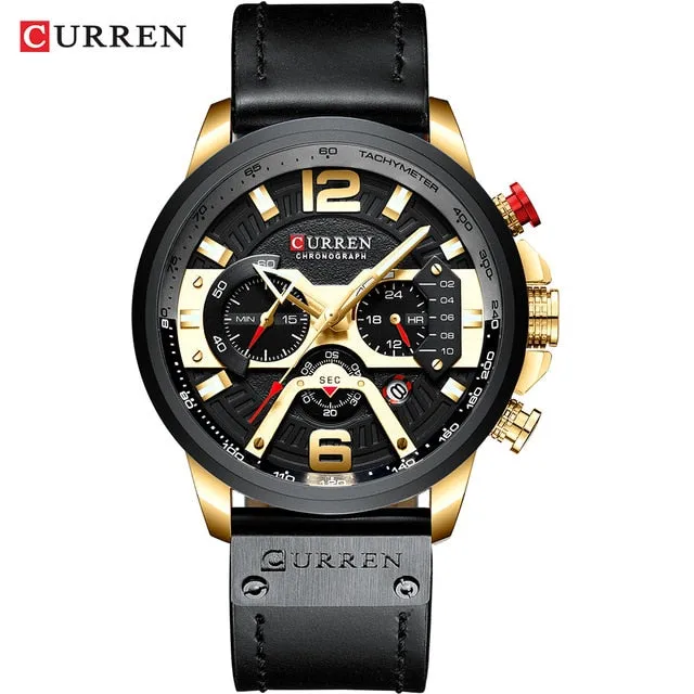 CURREN Casual Sport Watches for Men Blue Top Brand Luxury Leather Wrist Man Clock Fashion