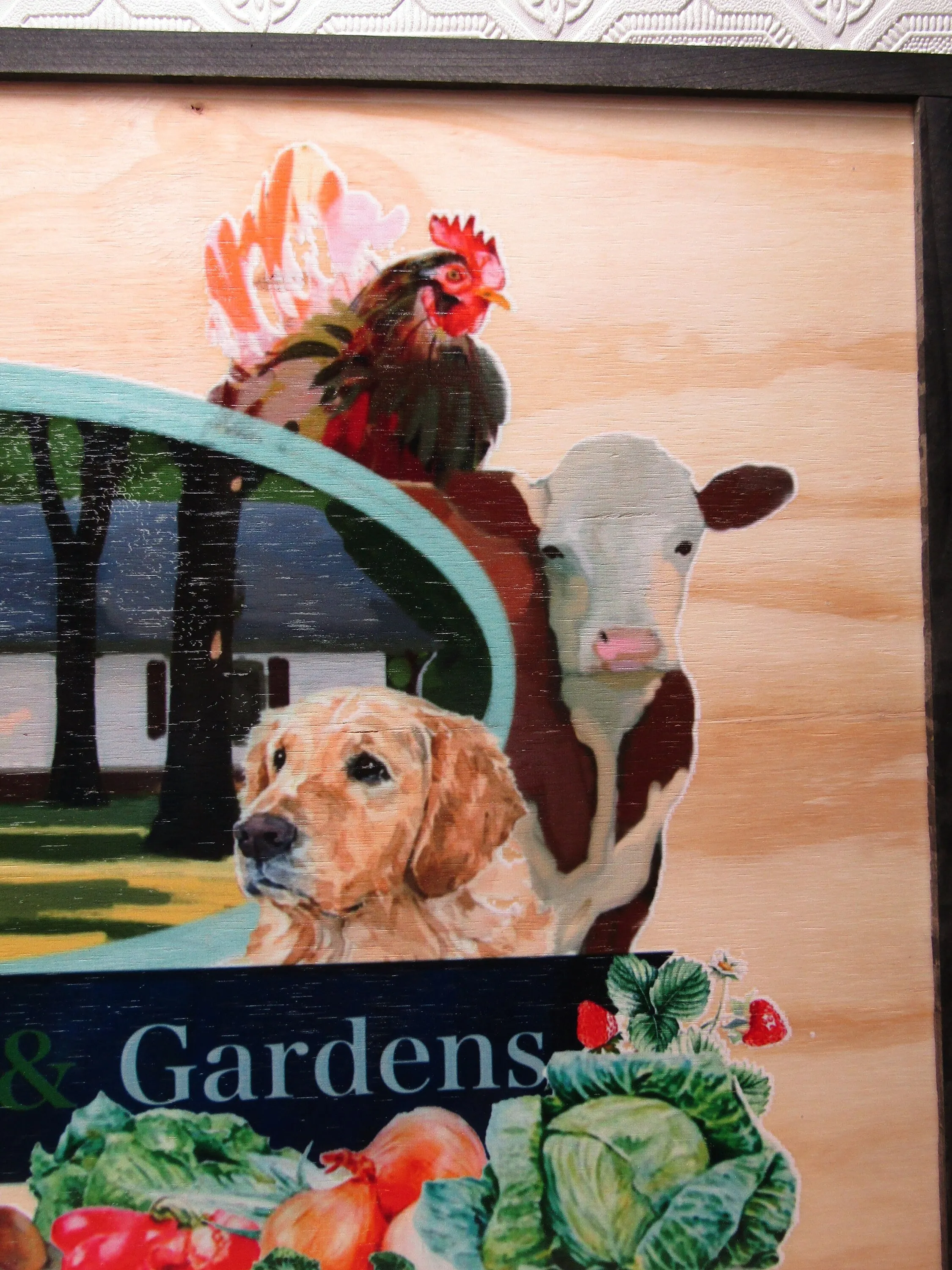 Custom Wood Sign Uvprinted Image Raised off Backer Framed Farm Home Garden Ranch Animals Detailed Handmade Wood Floral Your Image Logo Large