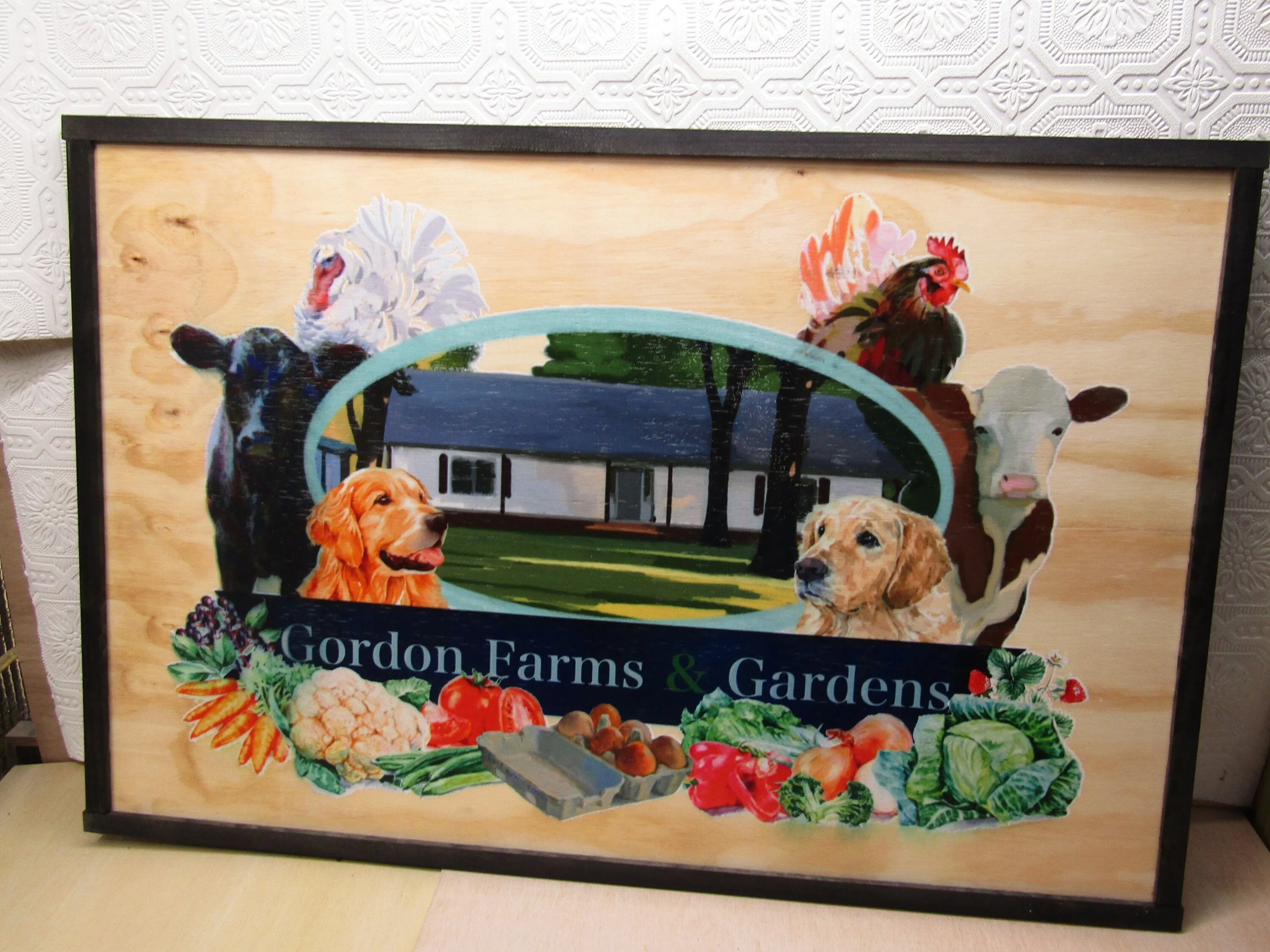 Custom Wood Sign Uvprinted Image Raised off Backer Framed Farm Home Garden Ranch Animals Detailed Handmade Wood Floral Your Image Logo Large