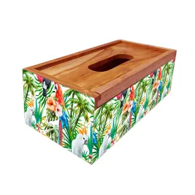 Designer Wooden Tissue Box for Car Office - Leaves