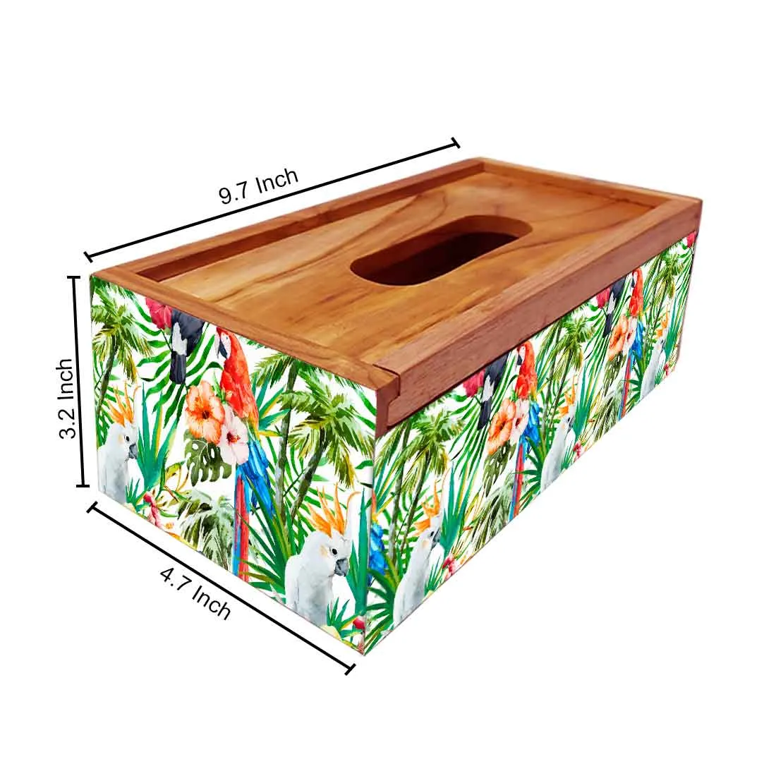 Designer Wooden Tissue Box for Car Office - Leaves