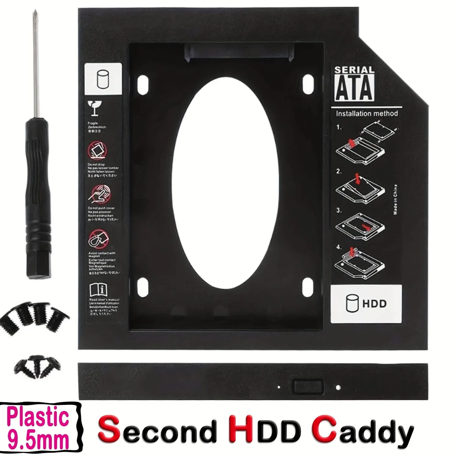 Enhance Storage Capacity with a Second HDD Caddy 9.5mm 2.5 SATA Hard Drive Adapter