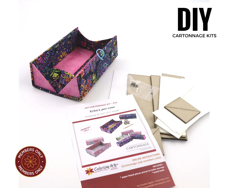 Erika's pen case DIY kit, cartonnage kit 216, members-only