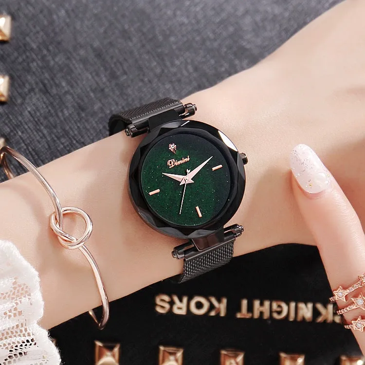 Fashion Starry Dial Mesh Strap Women's Watch