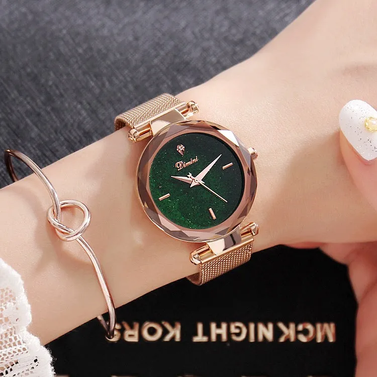 Fashion Starry Dial Mesh Strap Women's Watch