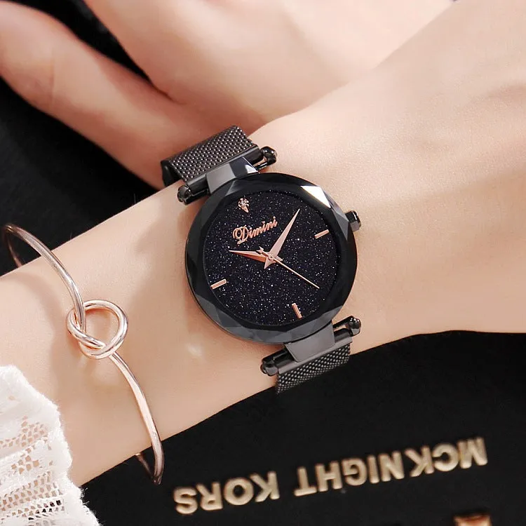 Fashion Starry Dial Mesh Strap Women's Watch